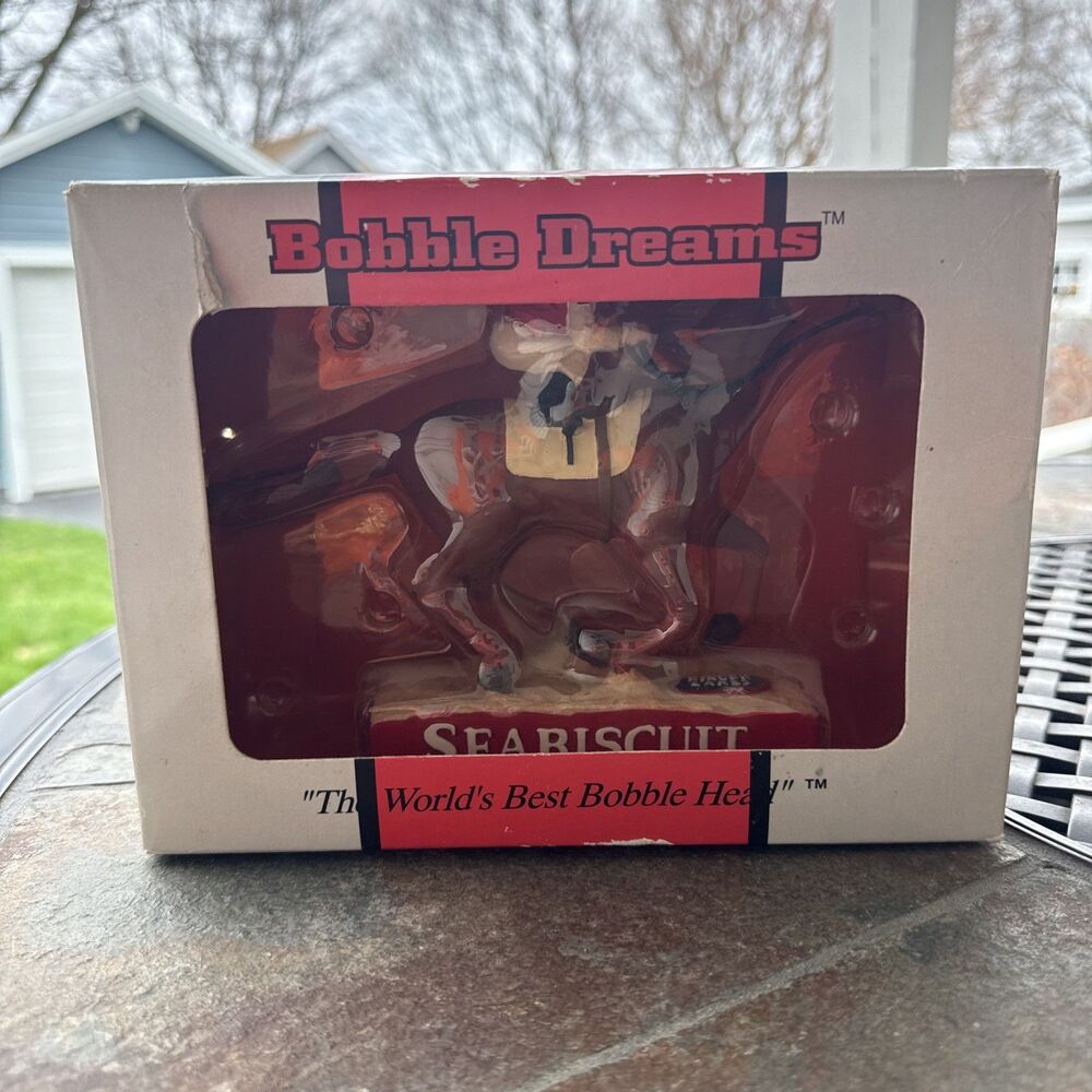 Seabiscuit Bobblehead Finger Lakes Race Track horse New Casino Bobble Dreams